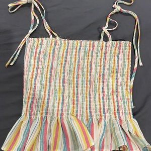 rainbow stripped crop top